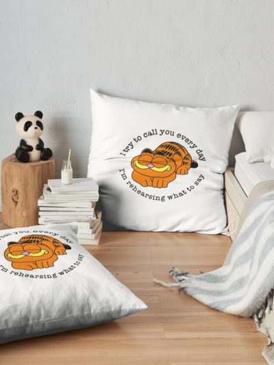 Touch-Tone Telephone Garf Throw Pillow Official Lemon Demon Merch