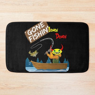 Lemon Demon Has Gone Fishing Bath Mat Official Lemon Demon Merch